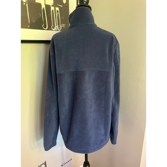Columbia Full Zip lightweight Fleece Jacket Mens Navy Size large - Picture 2 of 5